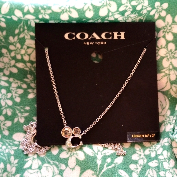 Coach Signature Silver Cluster Necklace - Picture 2 of 6